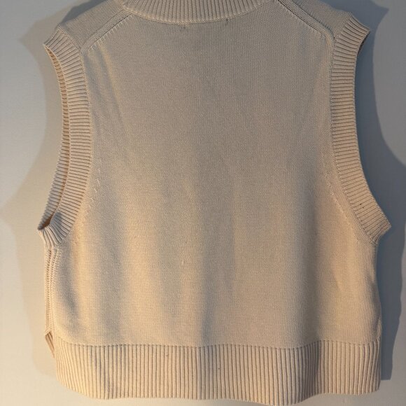 French Connection Cotton Knit Vest 🤍 | Size XL | Neutral Cream - Picture 4 of 5